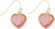 Panacea Pink Crystal Heart Drop Earrings