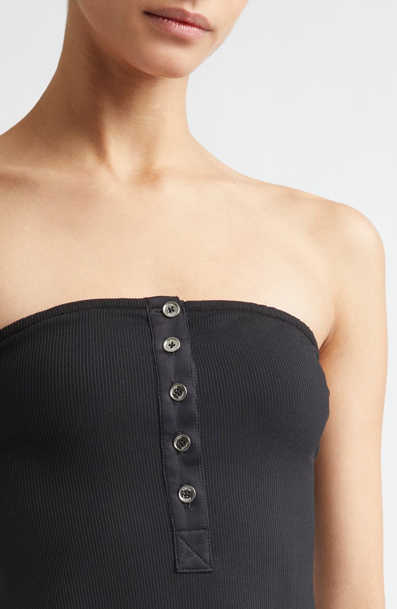 TOTEME Ribbed Strapless One-Piece Swimsuit, Alternate, color, Black