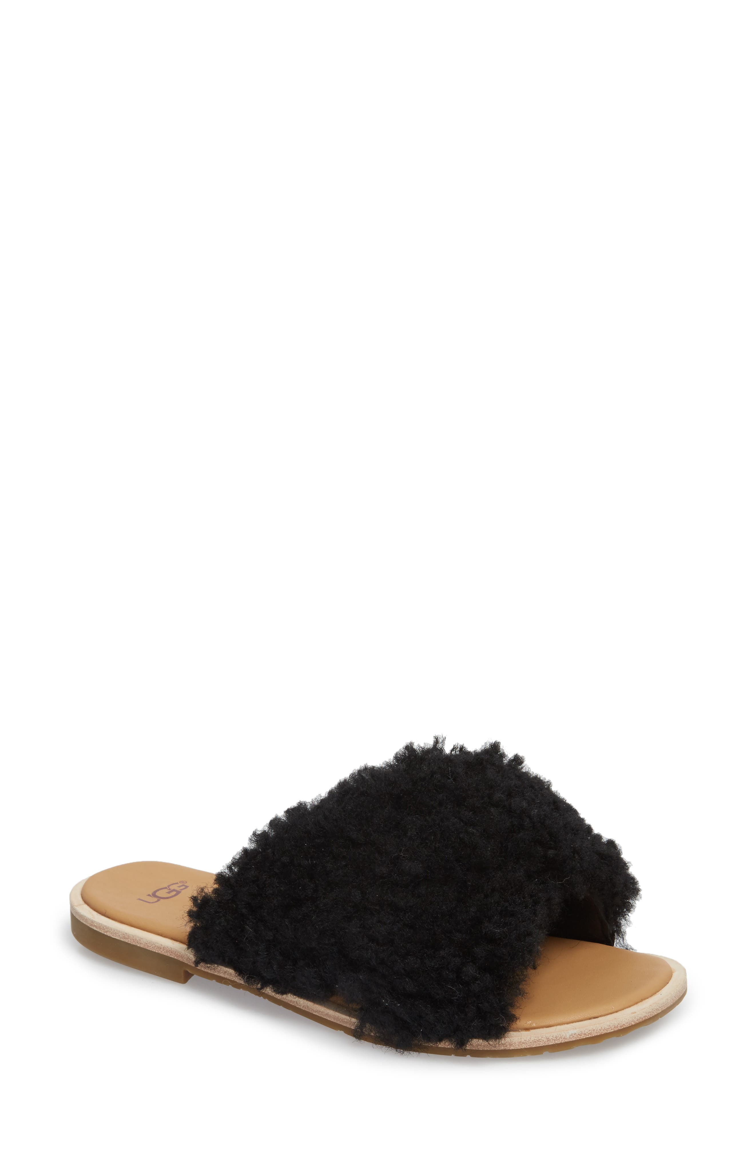 UGG<sup>®</sup> Joni Genuine Shearling Slide Sandal, Main, color, 