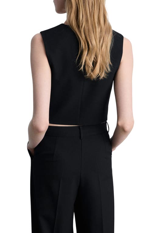 Mango Crop Suit Vest In Black