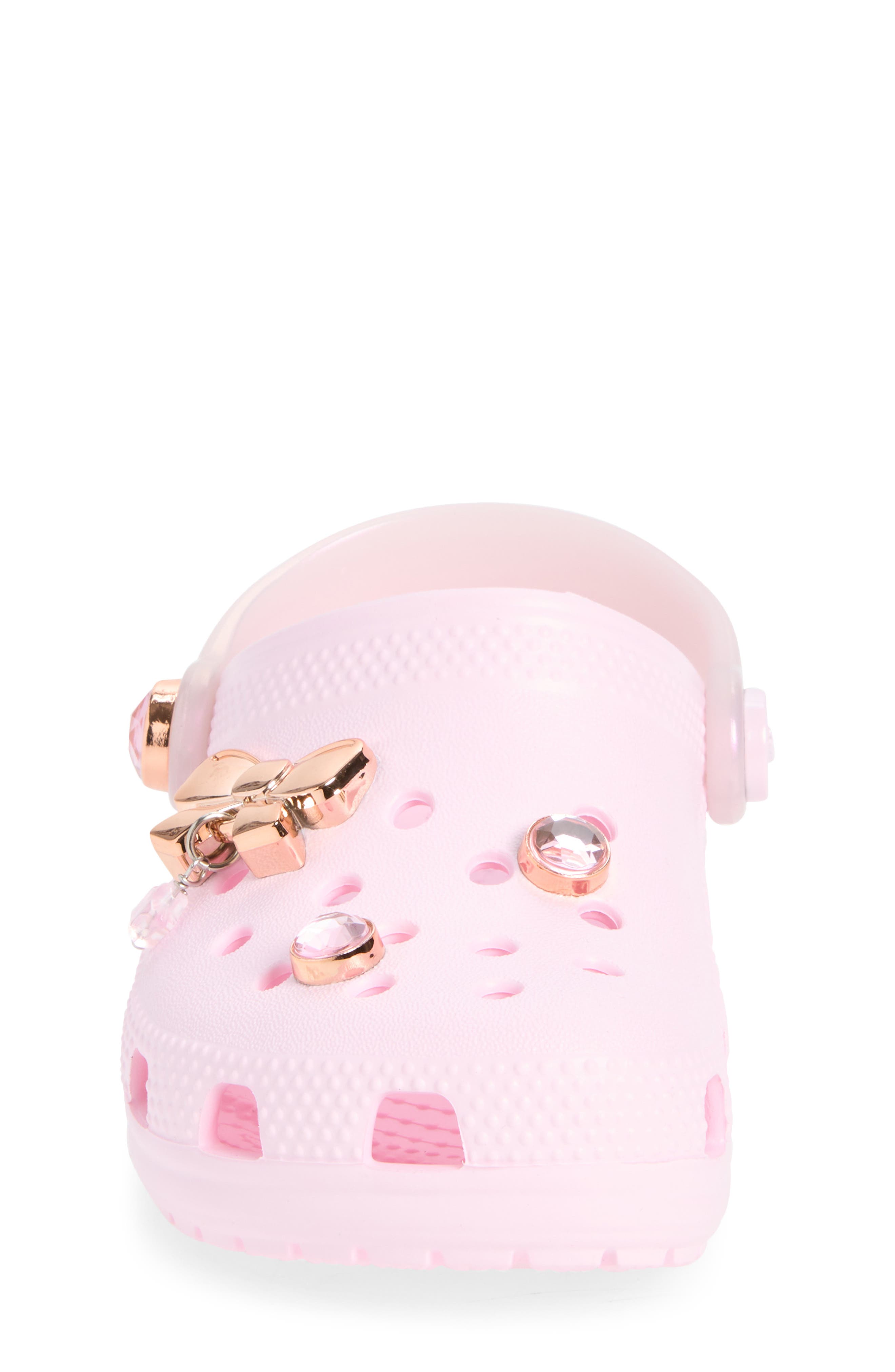 Kids' Classic Bling Bow Clog, Alternate, color, PINK MILK