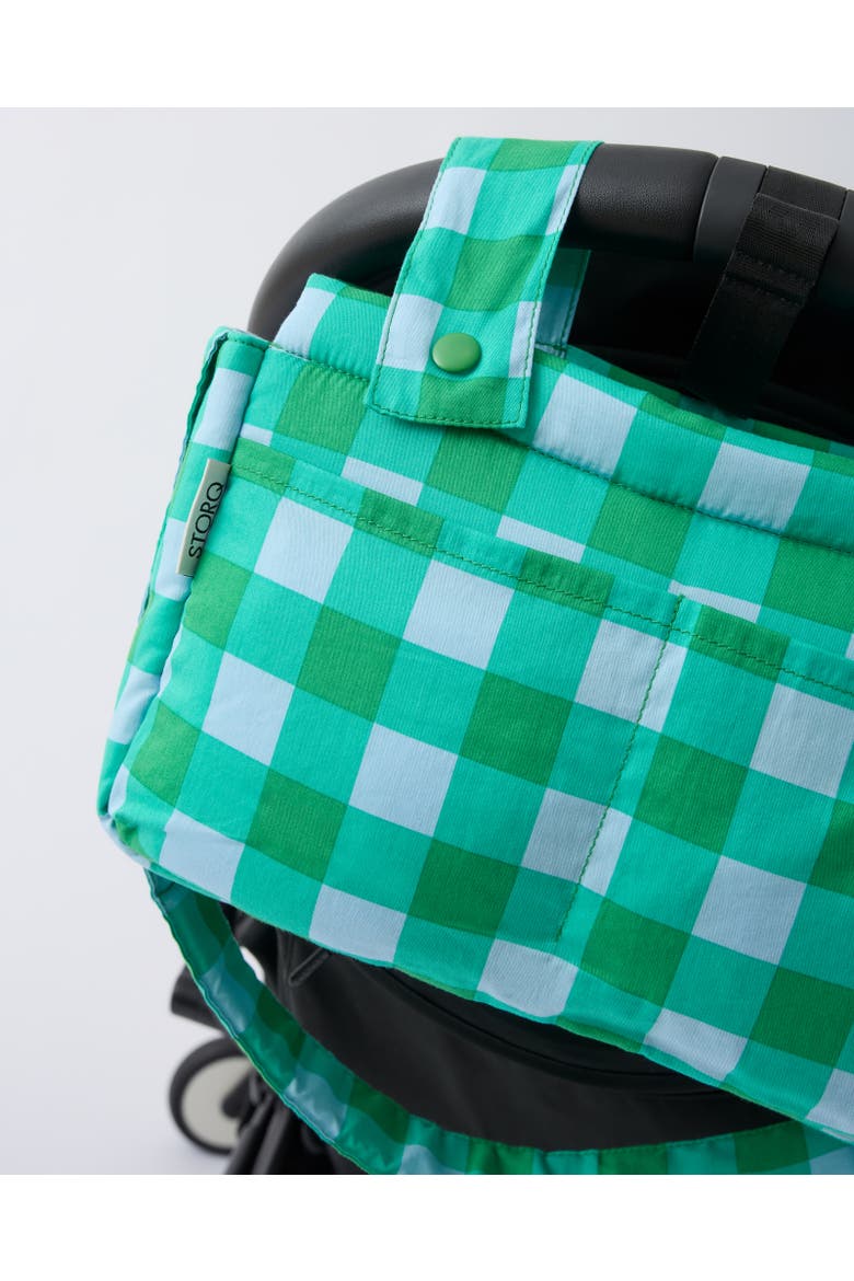 Stroller Party Caddy Bag, Alternate, color, Teal Gingham