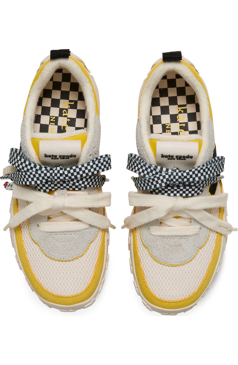 Kate Spade New York k as in kate nyc taxi lace-up sneaker, Alternate, color, Rich Lemon Multi