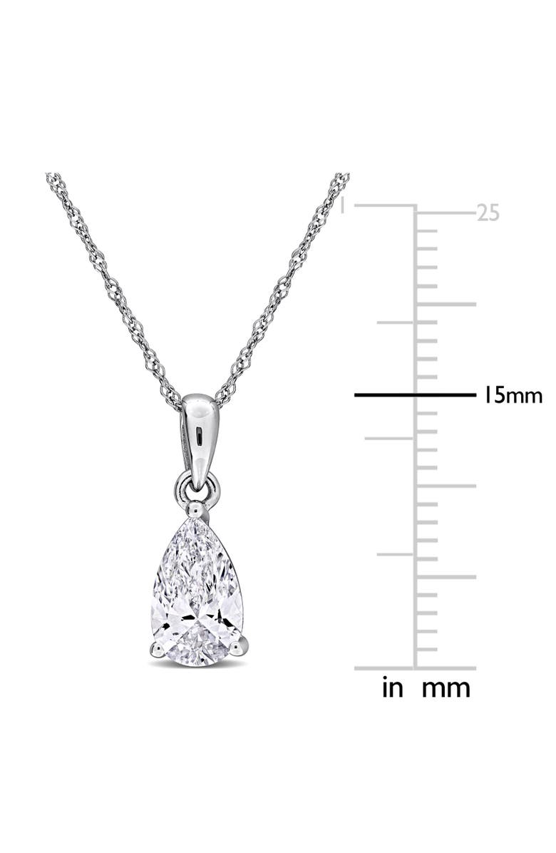 Julianna B. Lab-Grown Diamond Solitaire Pear Necklace 10k, Alternate, color, White Gold