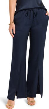 NIC+ZOE Social Edit Front Slit Satin Pants