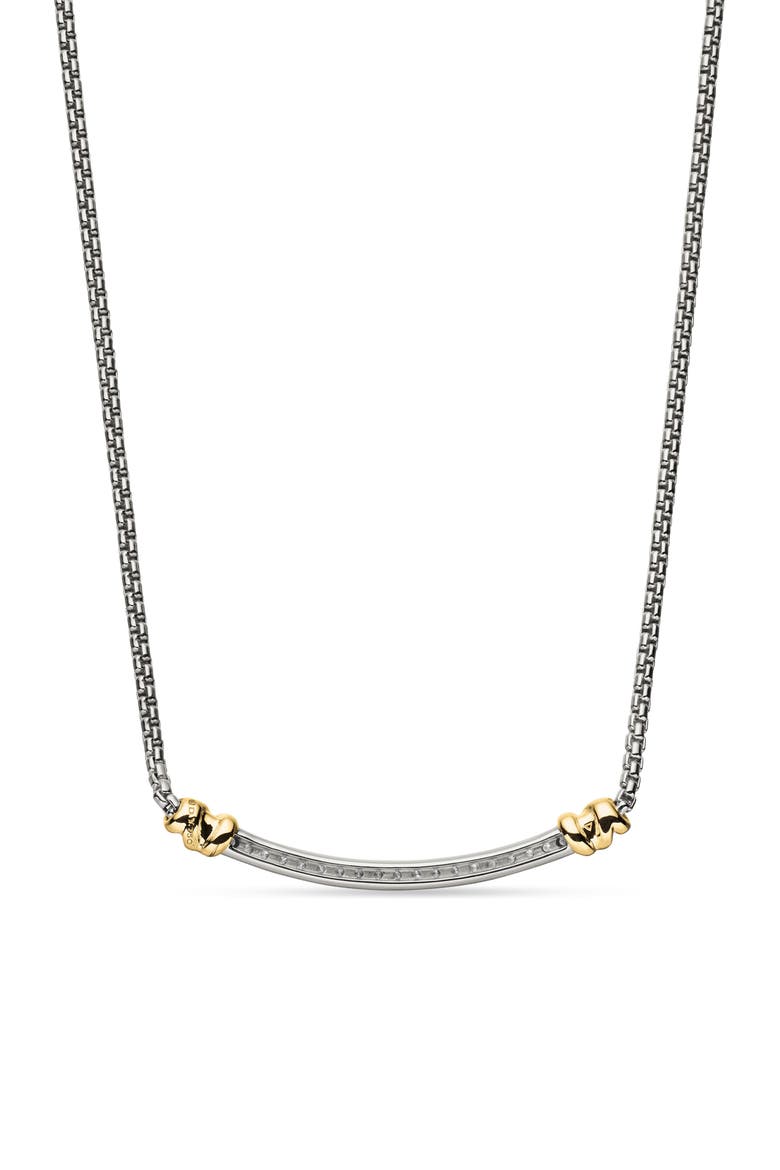 Petite Helena Sterling Silver & 18K Yellow Gold Diamond Wrap Station Necklace, 29mm, Alternate, color, DIAMOND/ SILVER