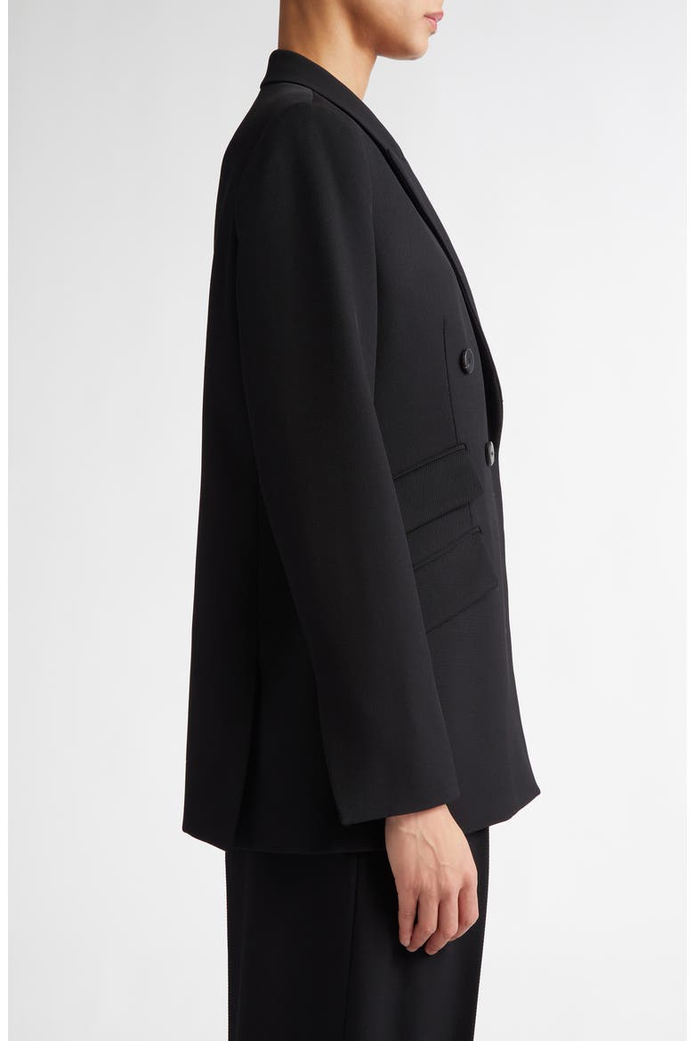 Steph Double Breasted Virgin Wool Blazer, Alternate, color, BLACK
