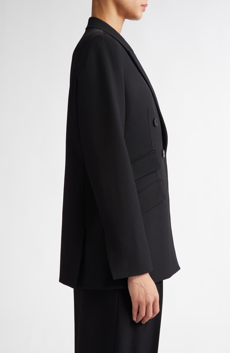 PARTOW Steph Double Breasted Virgin Wool Blazer, Alternate, color, Black