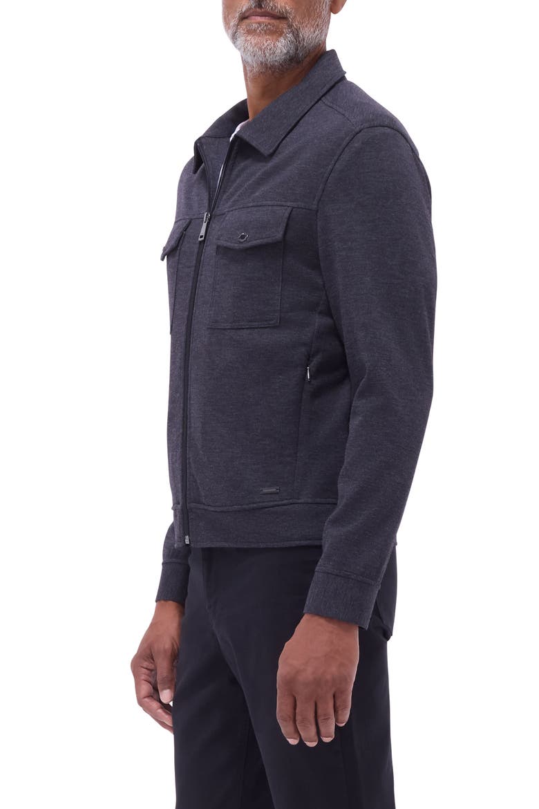 Soft Touch Zip Knit Shirt Jacket, Alternate, color, BLACK