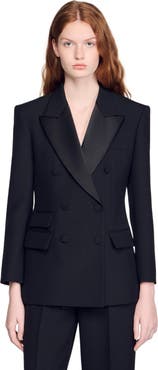 SANDRO Tuxedo jacket with satin collar