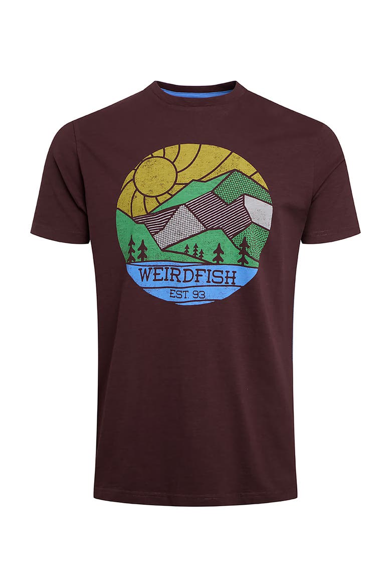 Foothills Front Print T-Shirt, Alternate, color, Mulled Wine