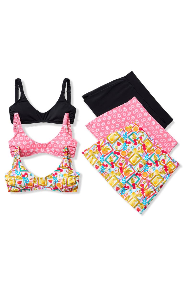 Swimsuits for All Side Slit Swim Skort with Boyshort, Alternate, color, Black