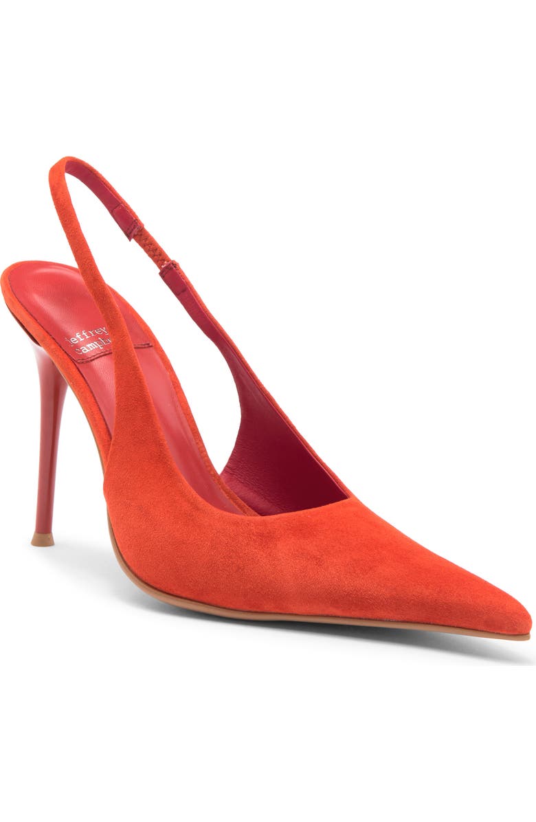 Jeffrey Campbell You Wish Slingback Pointed Toe Pump, Main, color, Orange Suede