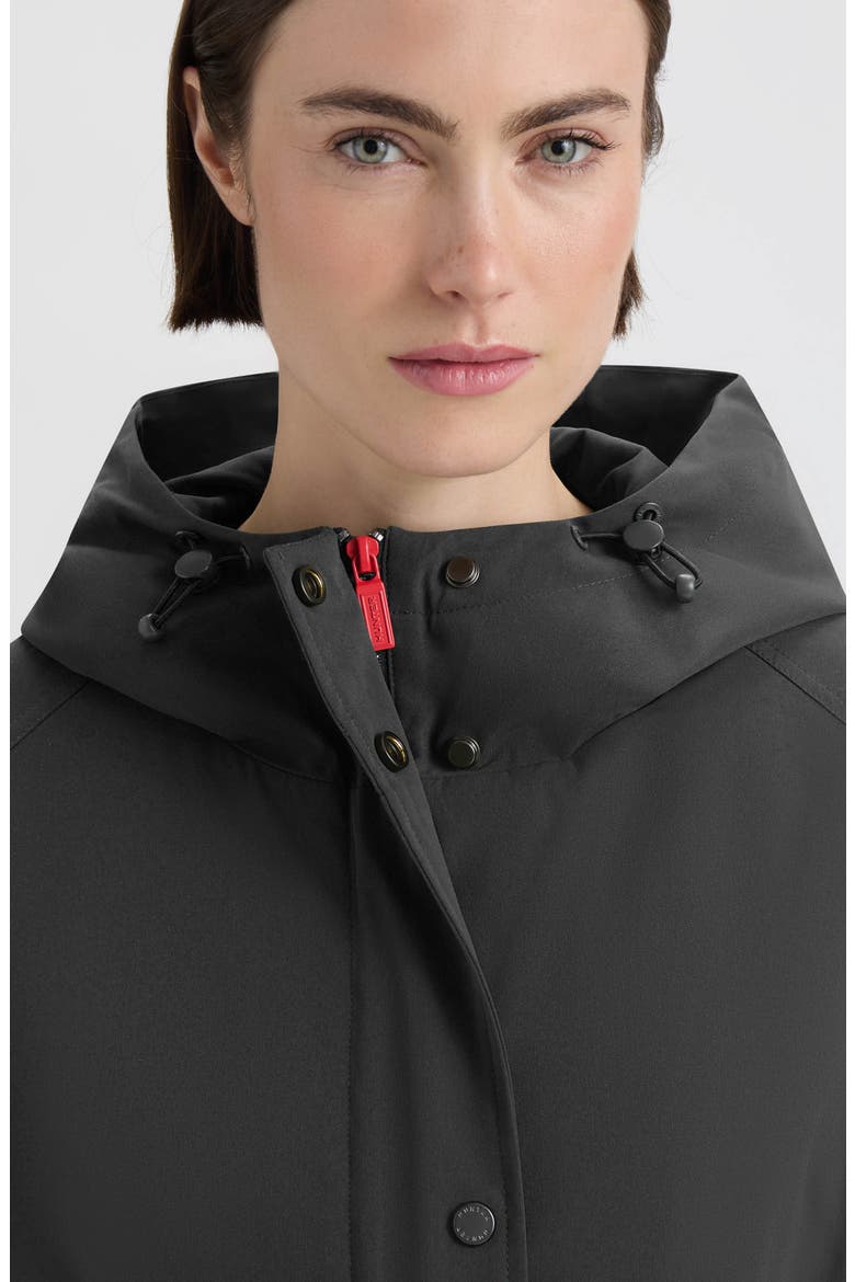 Violet Hooded Long Trench Coat, Alternate, color, BLACK