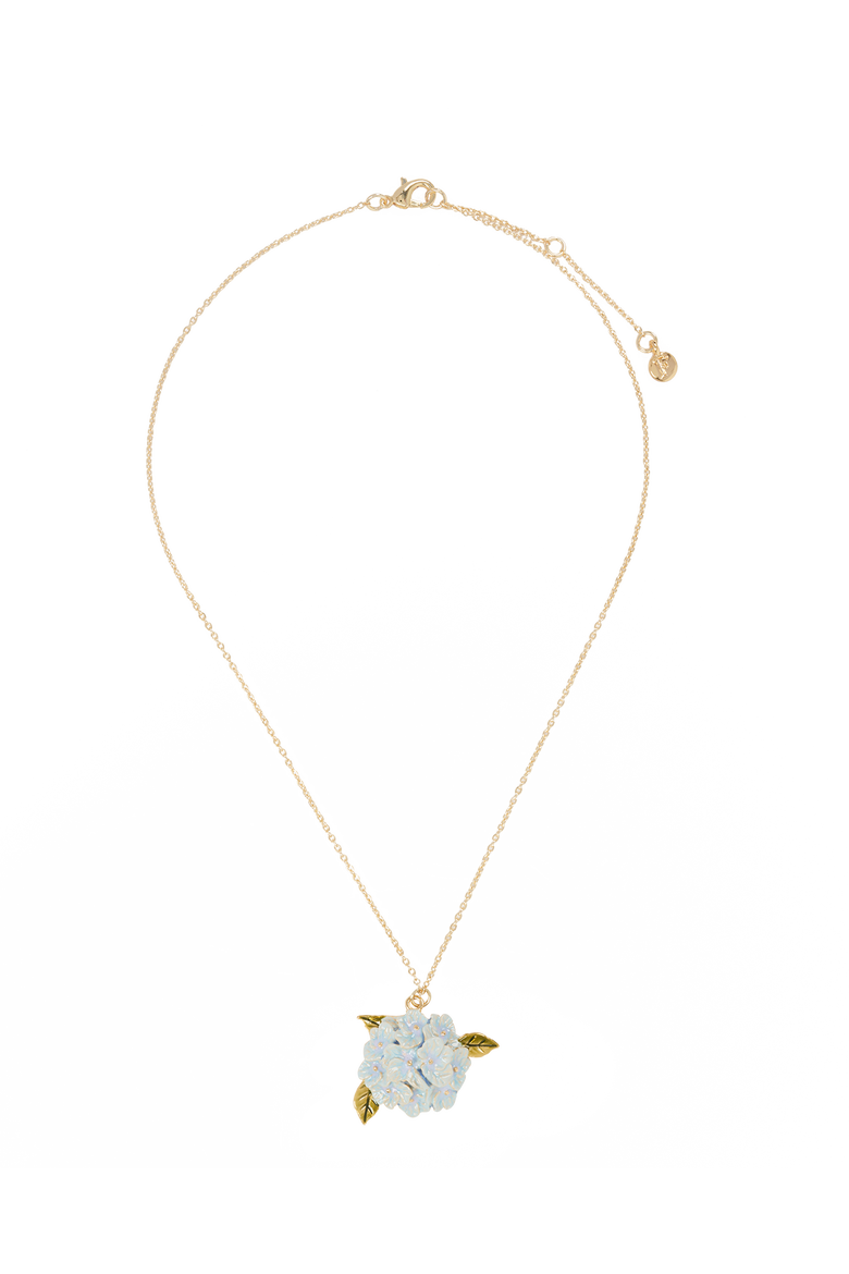 Enamel Hydrangea Necklace, Alternate, color, Multi & Gold