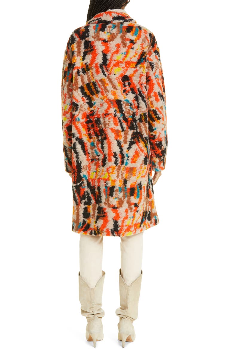 Isabel Marant Étoile Sharon Abstract Longline Coat, Alternate, color,