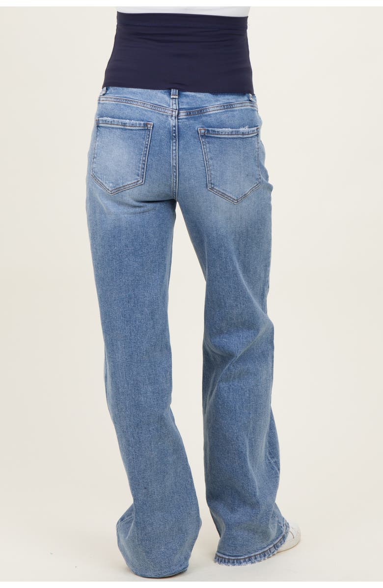 PinkBlush Vintage Wash Wide Leg Maternity Jeans, Alternate, color, Blue