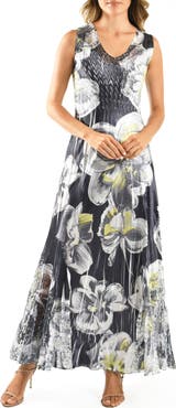 Komarov Lace-Up Back Maxi Cocktail Dress