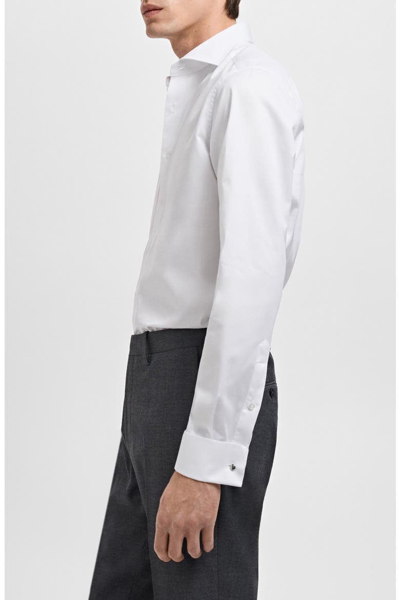 Slim Fit Cotton Twill Button-Up Shirt, Alternate, color, WHITE