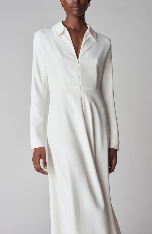 Co Long Sleeve Shirt Dress In Ivory