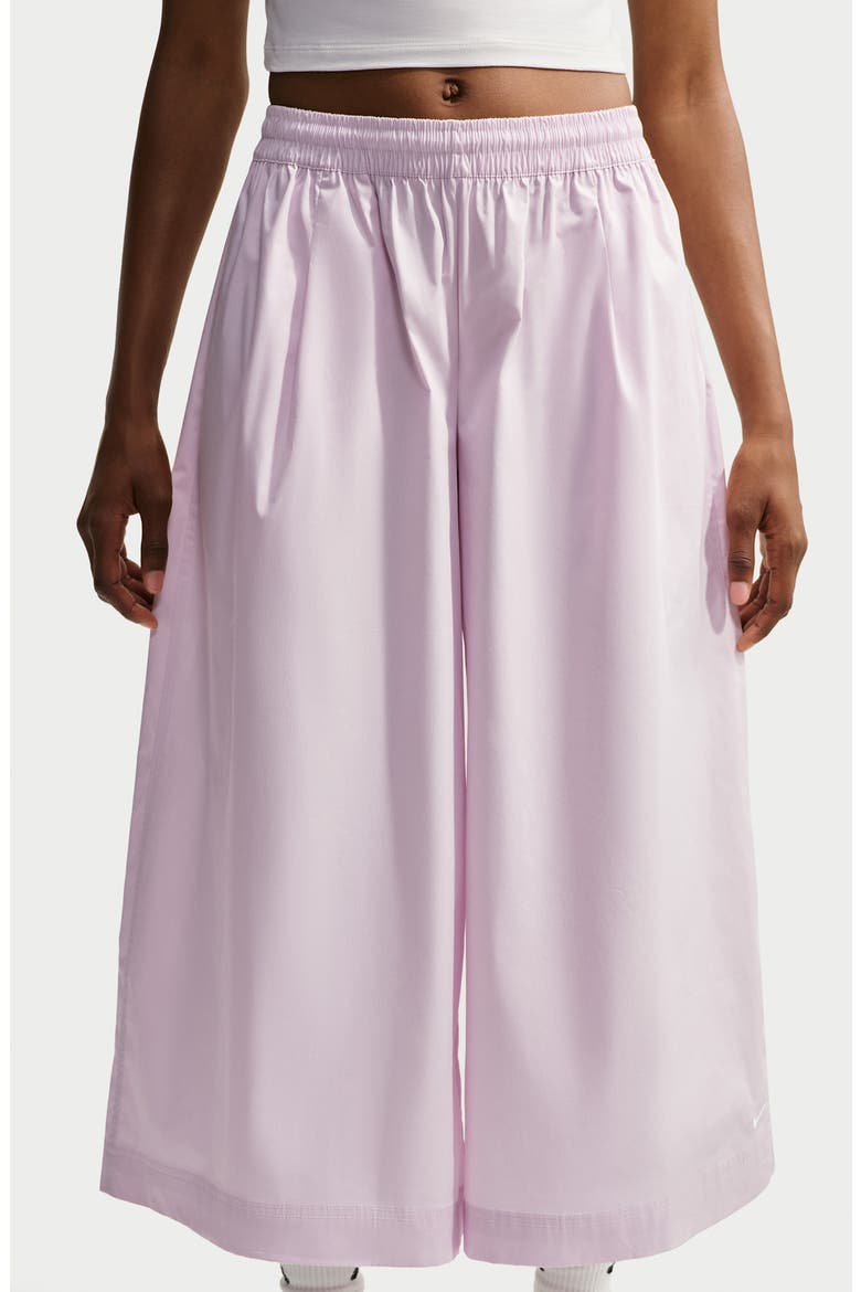 Wide Leg Pleated Cropped Pants, Alternate, color, BLEACHED LILAC/ WHITE