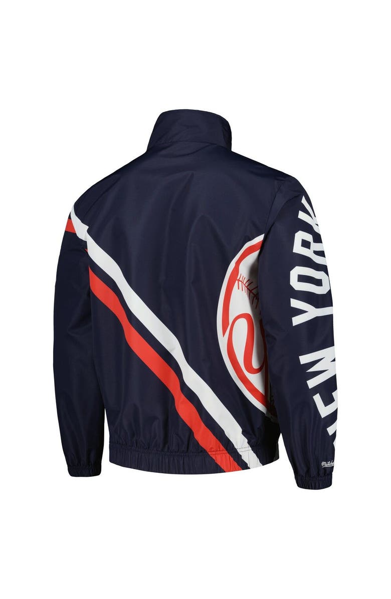 Mitchell & Ness Men's Mitchell & Ness Navy New York Yankees Exploded Logo Warm Up Full-Zip Jacket, Alternate, color,
