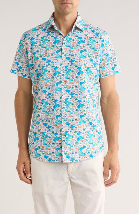 Gap Road Sport Fit Short Sleeve Cotton Button-Up Shirt