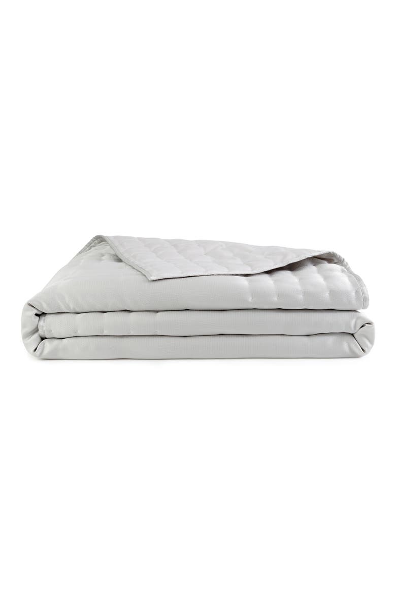 Hammered Silk & Cotton Blend Quilt, Main, color, PLATINUM