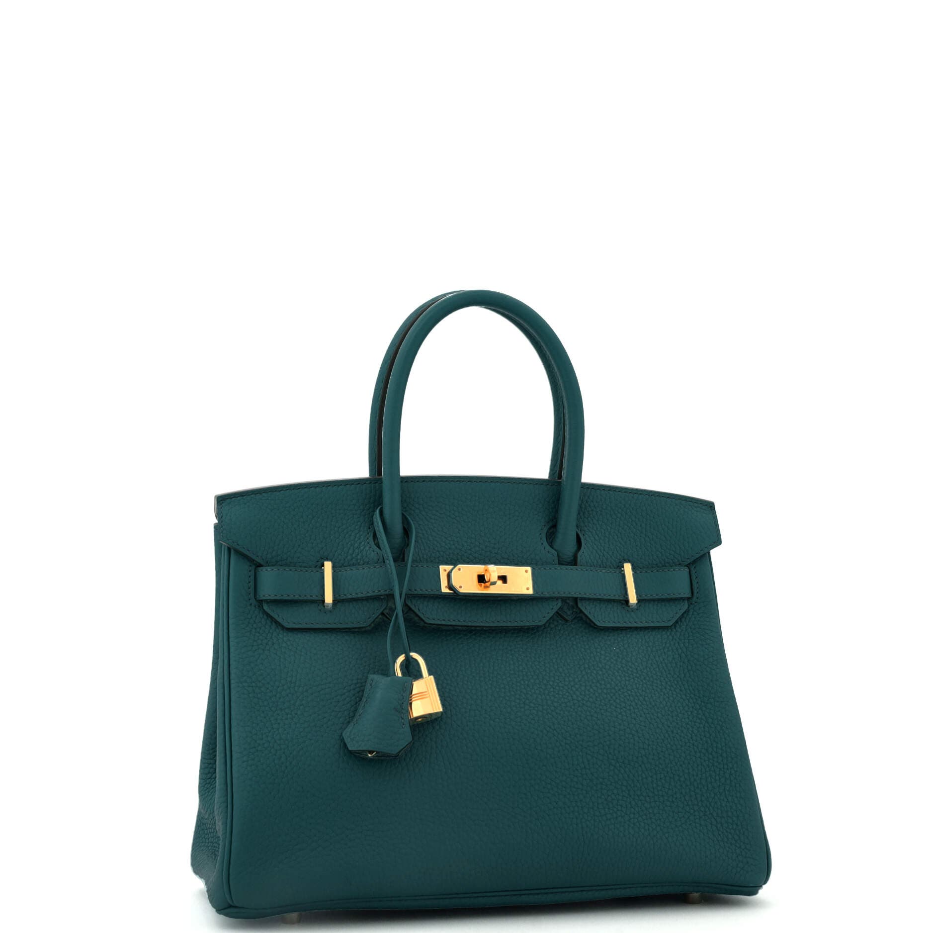 Pre-Owned Hermes Birkin Handbag Green Clemence with Gold Hardware 30, Alternate, color, 