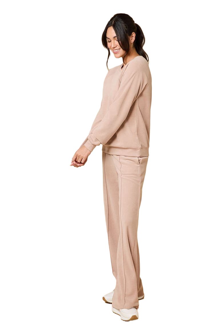 Vintage Velvet Crewneck with Pintuck Pant, Alternate, color, Coco