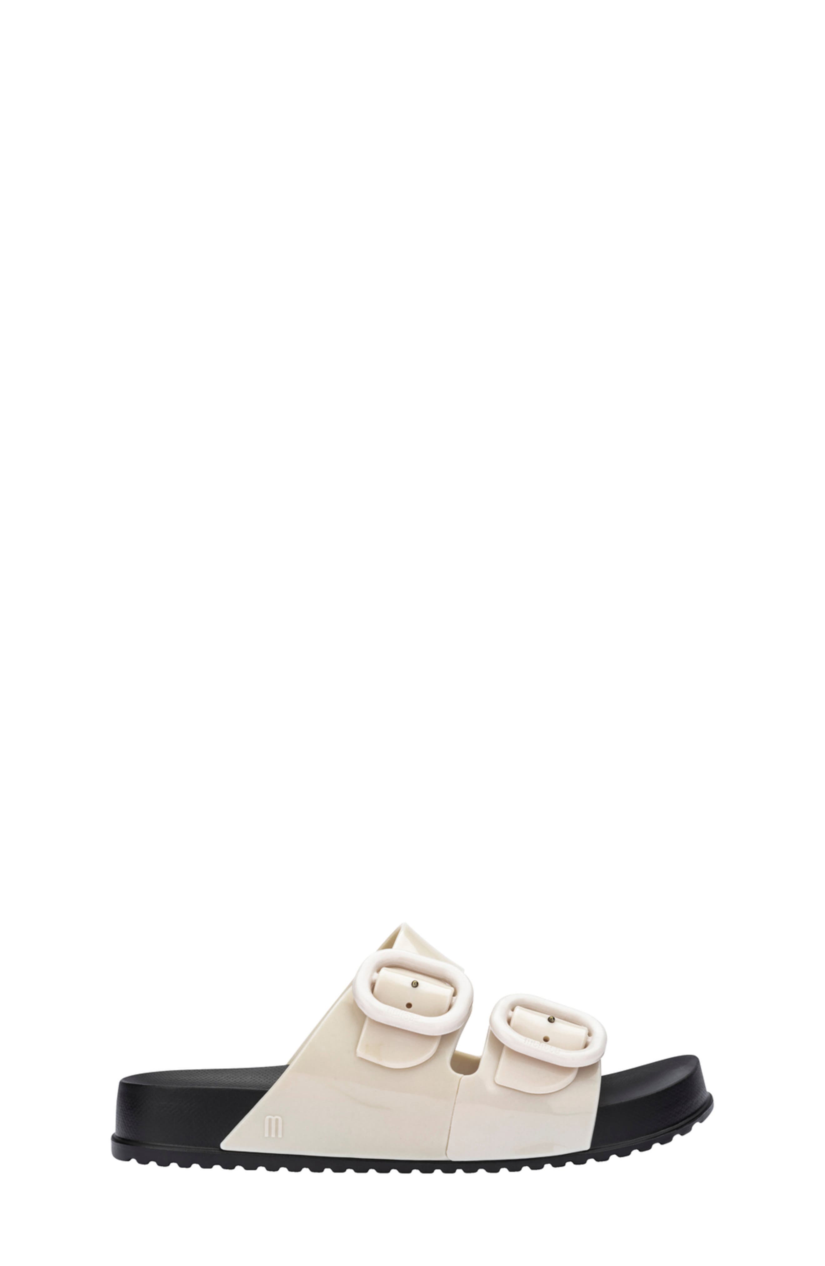 Mini Melissa Kids' Mini Cozy Slide Sandal, Alternate, color, Black/ Beige