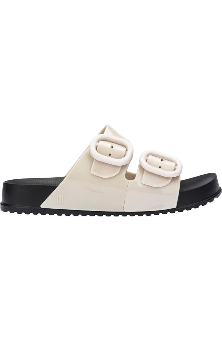 Mini Melissa Kids' Mini Cozy Slide Sandal, Alternate, color, Black/ Beige