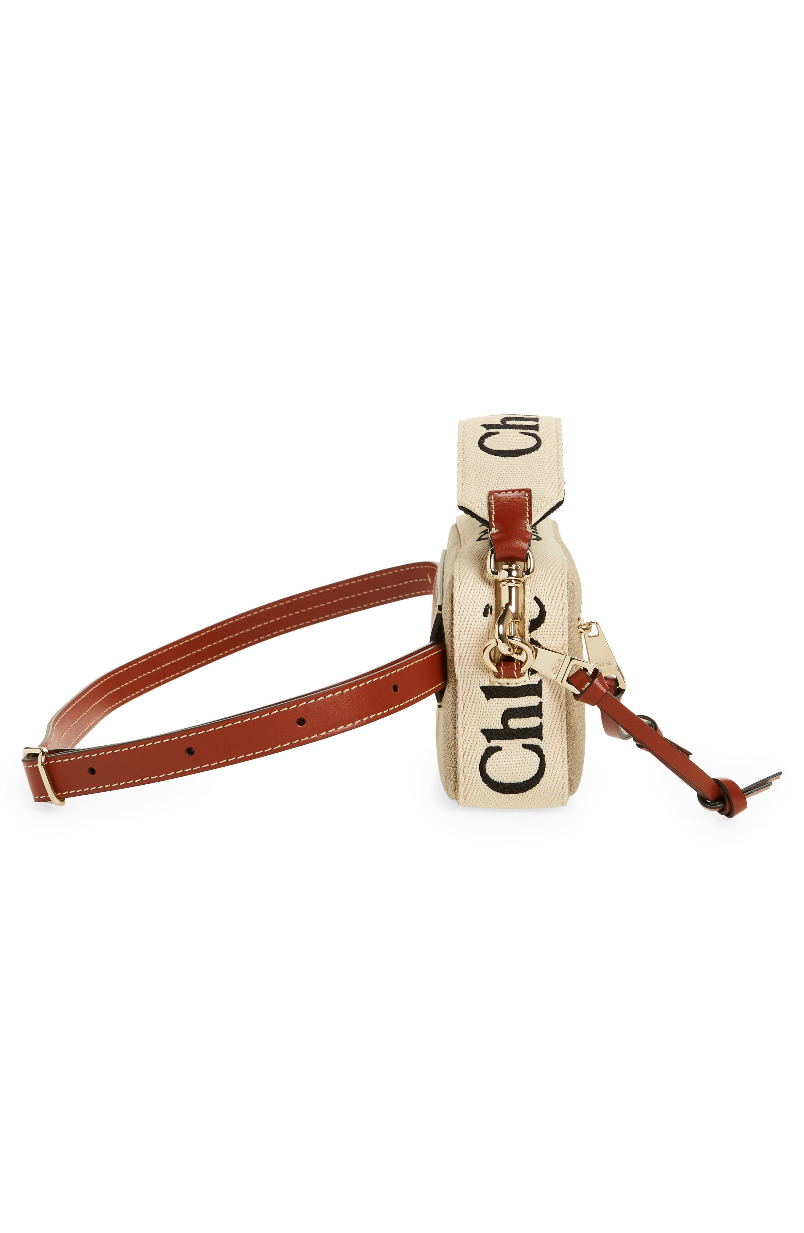 Chloé Woody Linen Canvas Belt Bag, Alternate, color, 
