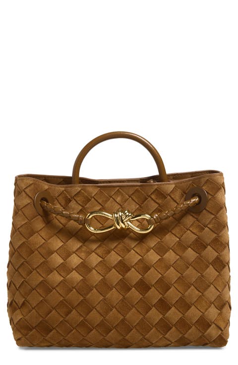 Small Andiamo Intrecciato Suede Shoulder Bag