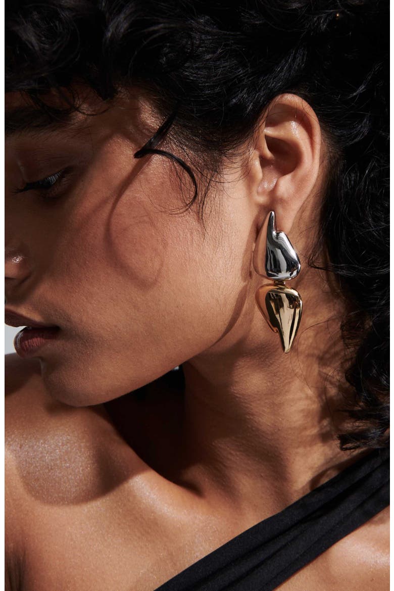 Blaze Mixed Metal Convertible Drop Earrings, Alternate, color, GOLD