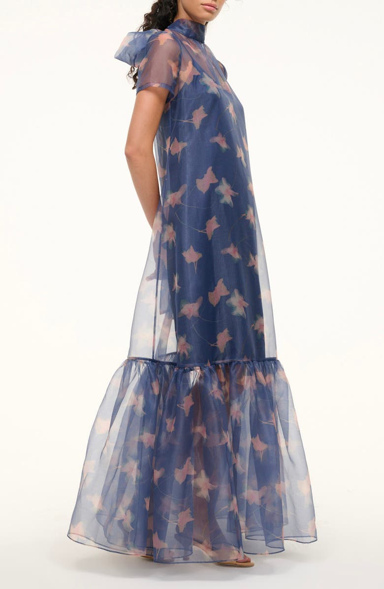 STAUD Calluna Maxi Cocktail Dress, Alternate, color, Botanical Navy