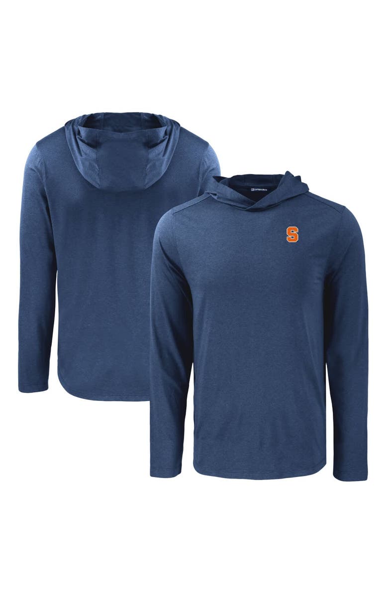 Cutter & Buck Men's Cutter & Buck Navy Syracuse Orange Coastline Epic Comfort Eco Recycled Long Sleeve Hoodie T-Shirt, Main, color, Navy