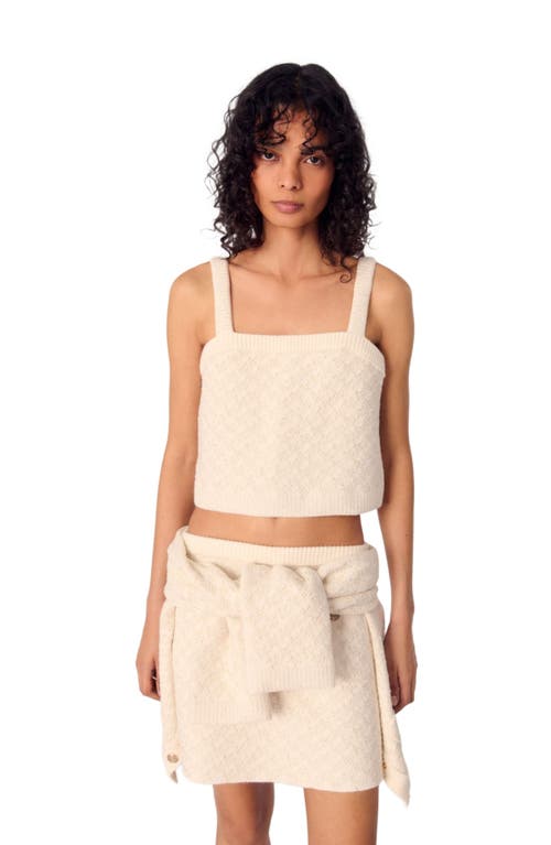 MAJE MAJE TWEED-EFFECT KNIT CROP TOP 