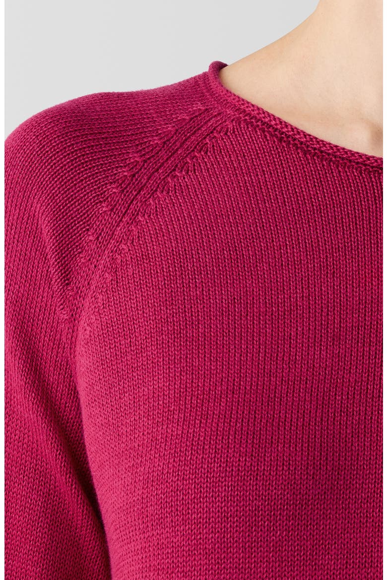Raglan Sleeve Organic Cotton Blend Sweater, Alternate, color, AZALEA