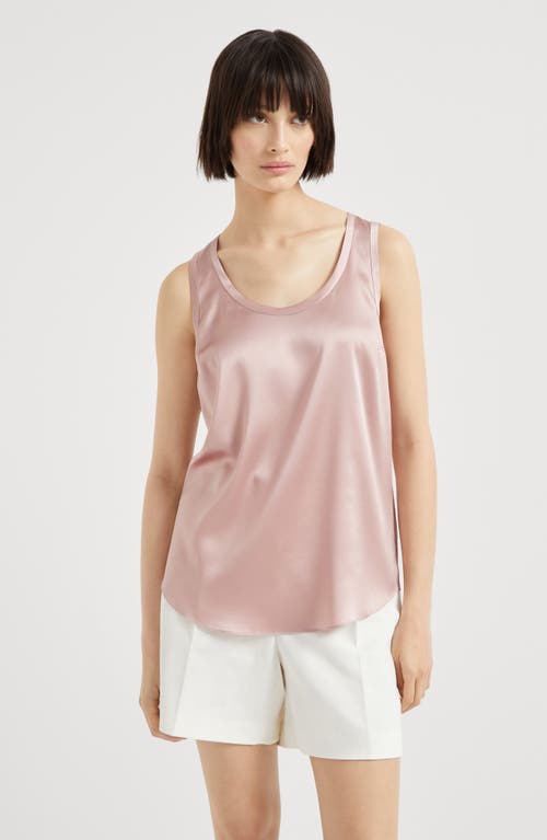 Brunello Cucinelli Satin Reversible Tank Top In Pink