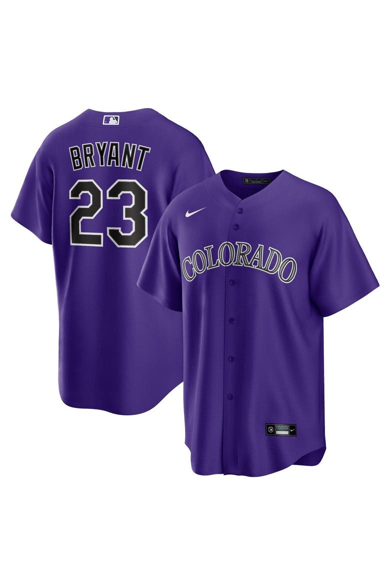 Men's Nike Kris Bryant Purple Colorado Rockies Alternate Replica Player Jersey, Main, color, Purple
