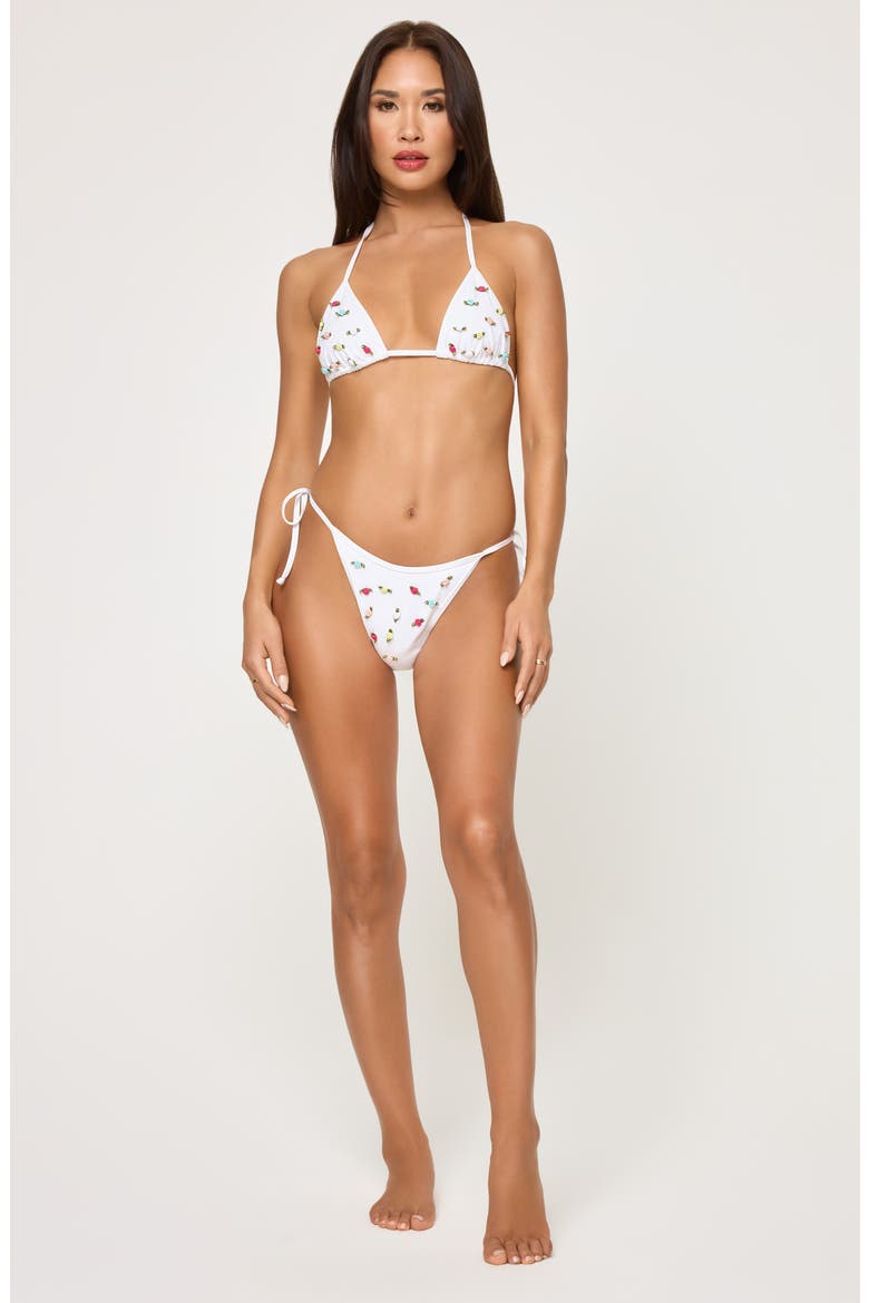Rosette Bikini Top, Alternate, color, WHITE
