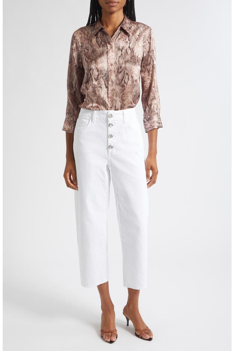 Dani Snake Print Silk Button-Up Top, Alternate, color, MV MULTI WESTERN SNAKE PRINT