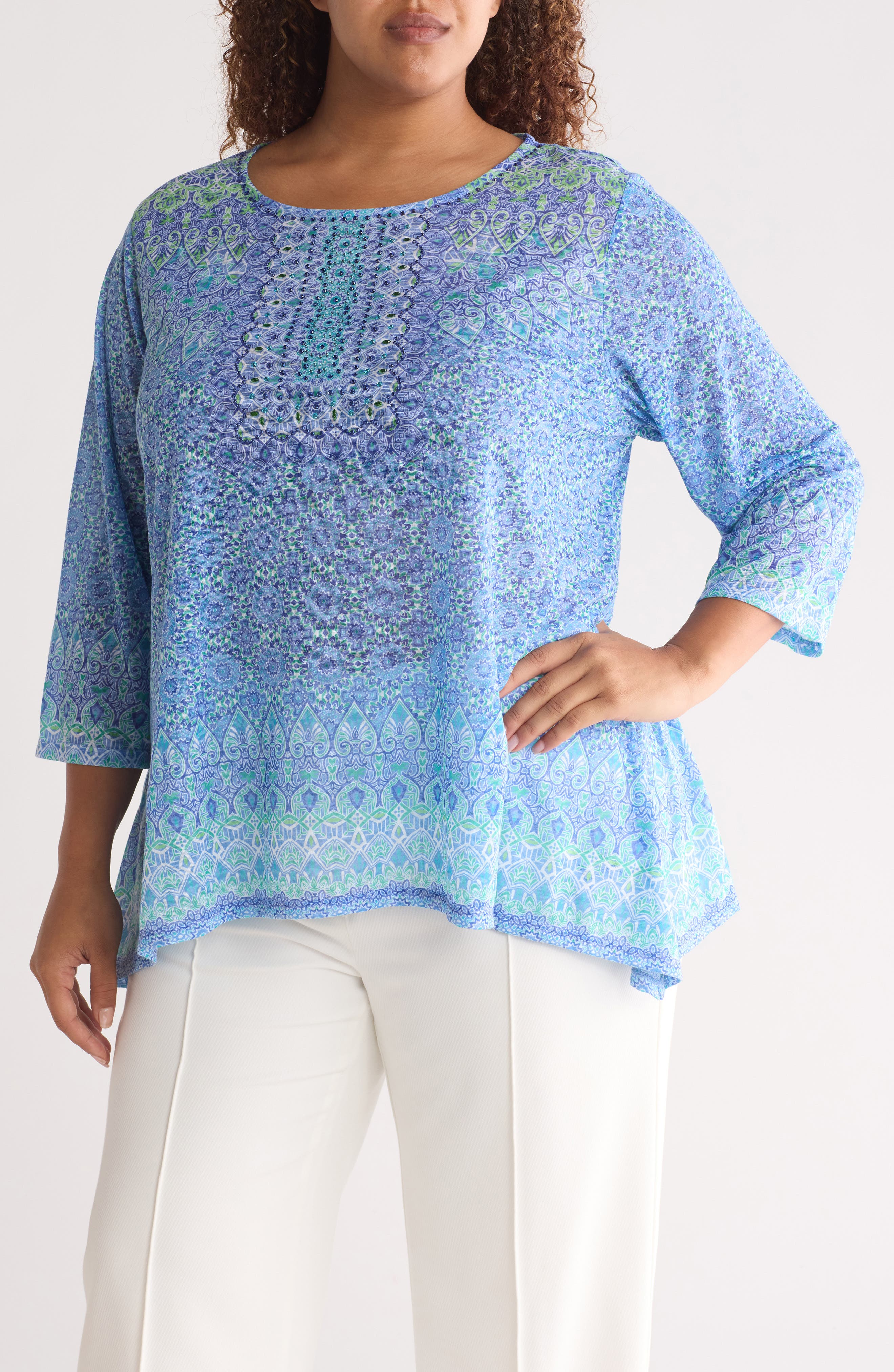 Ruby Rd Woman RUBY RD Sublimation Jersey Top (Women) | Nordstromrack
