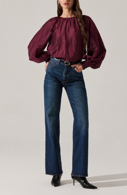 Astr The Label Reyen Long Sleeve Top In Burgundy