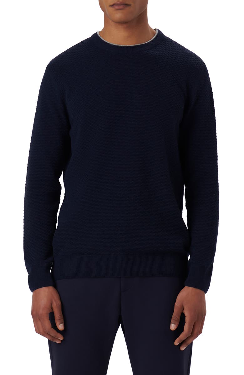 Bugatchi Merino Wool & Cashmere Blend Waffle Stitch Sweater, Main, color,