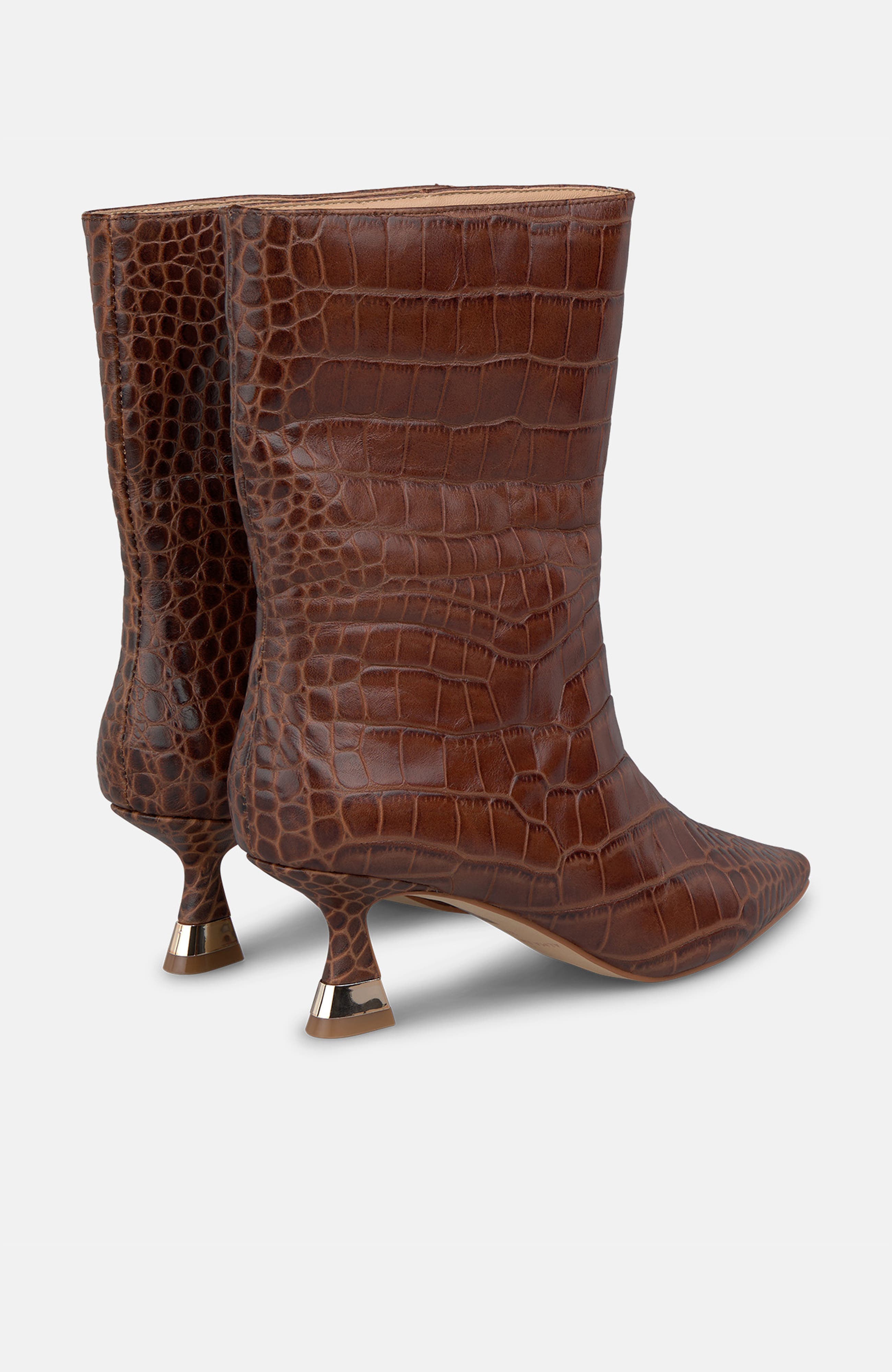 Metallic Heeled Ankle Boot, Alternate, color, Camel