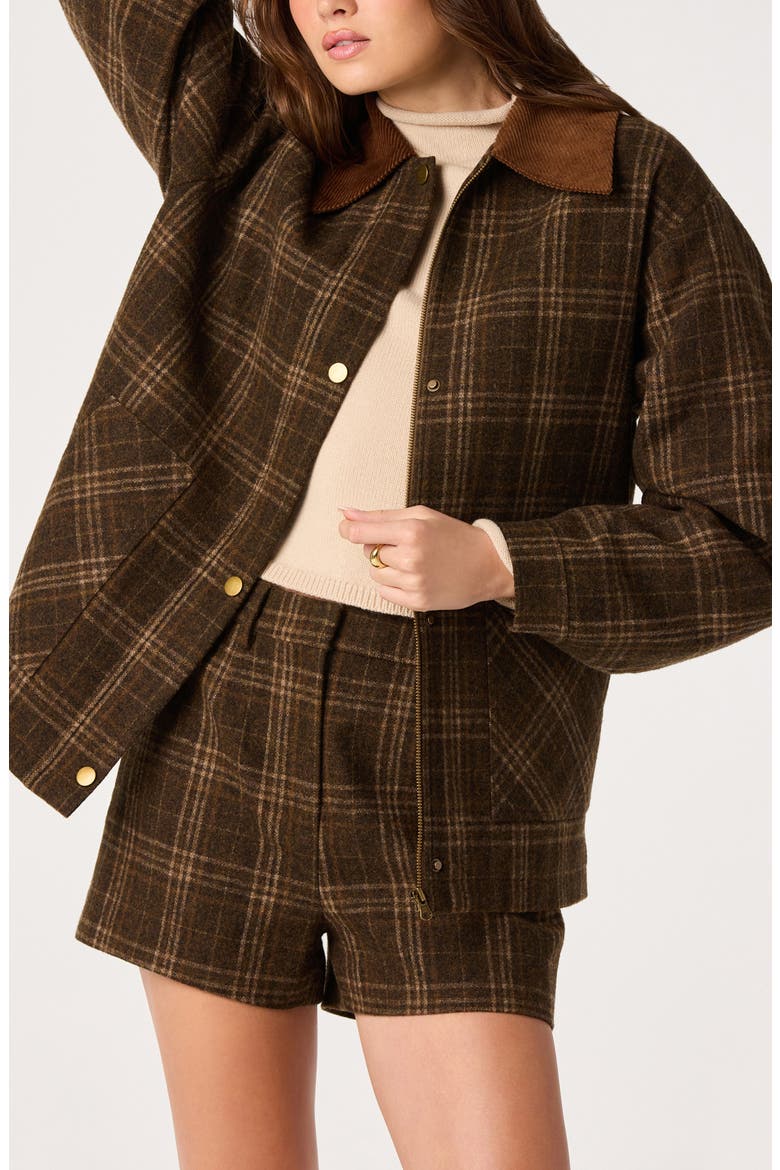 Wynn Plaid Shorts, Alternate, color, BROWN PLAID