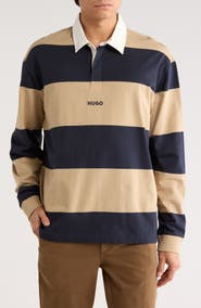 HUGO Noresti Stripe Long Sleeve Polo