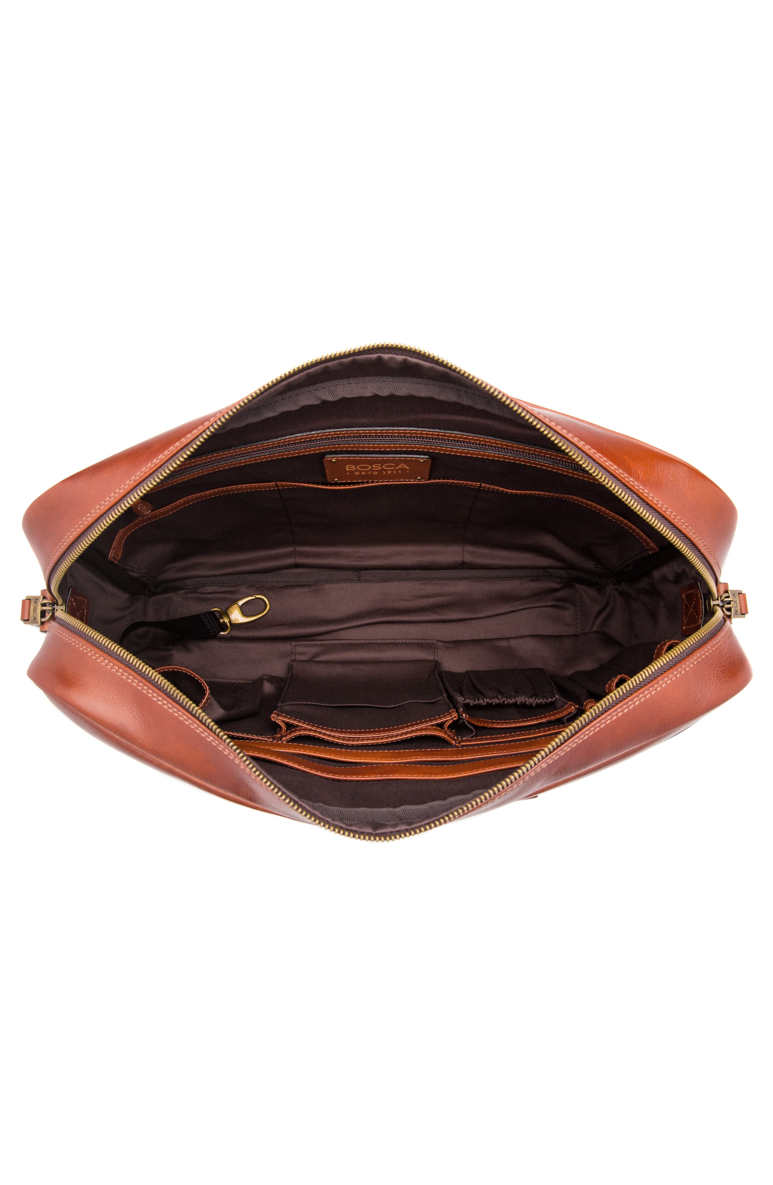 Bosca Leather Double Gusset Briefcase, Alternate, color, 